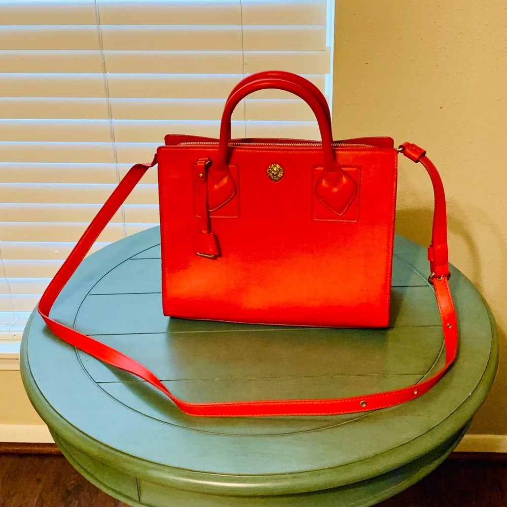 Red Anne Klein Handbag W/ Shoulder Strap